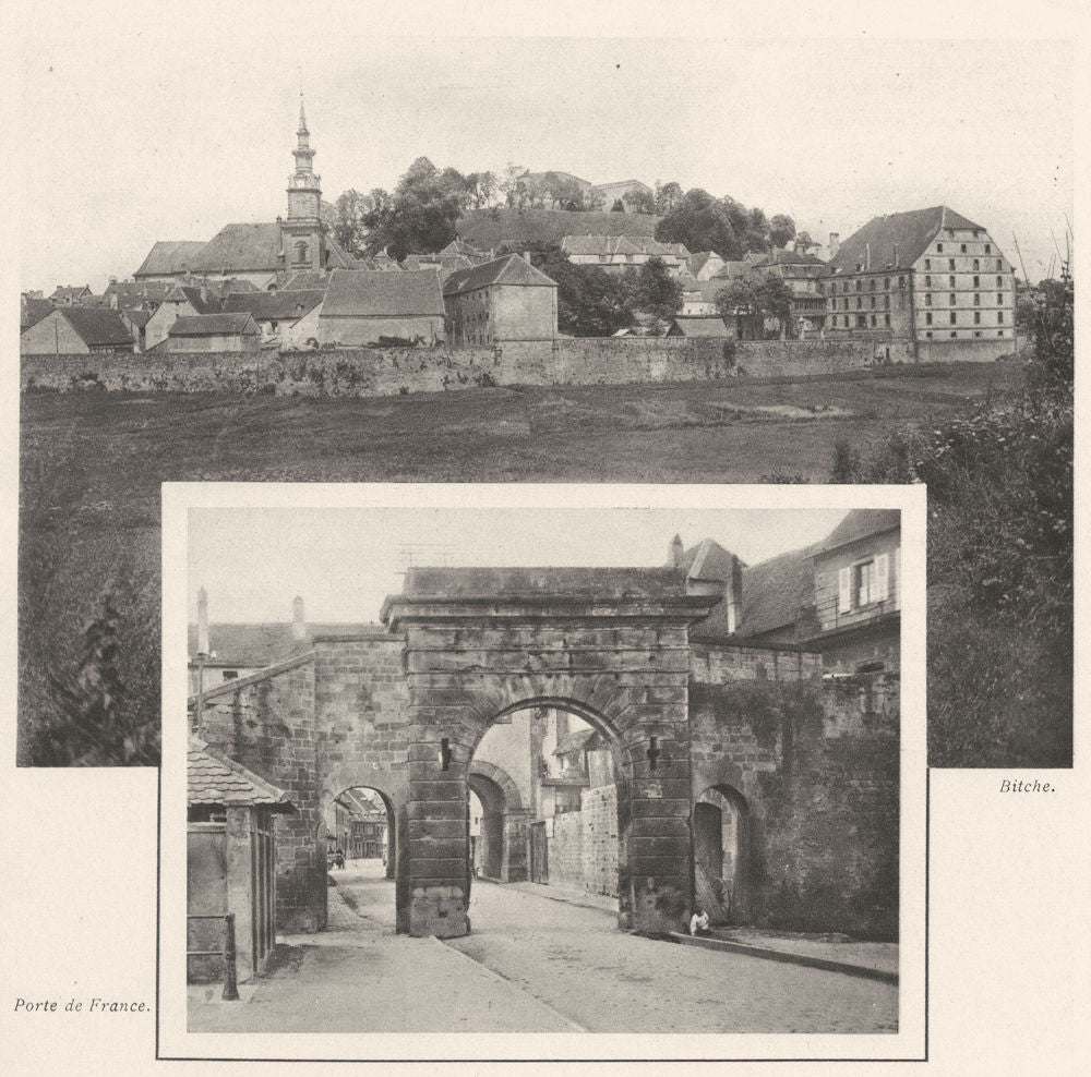 MOSELLE. Bitche; Porte de France 1937 old vintage print picture